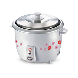 Prestige PRWO 1.8-2 700-Watts Delight Electric Rice Cooker with 2 Aluminium Cooking Pans - 1.8L, Grey